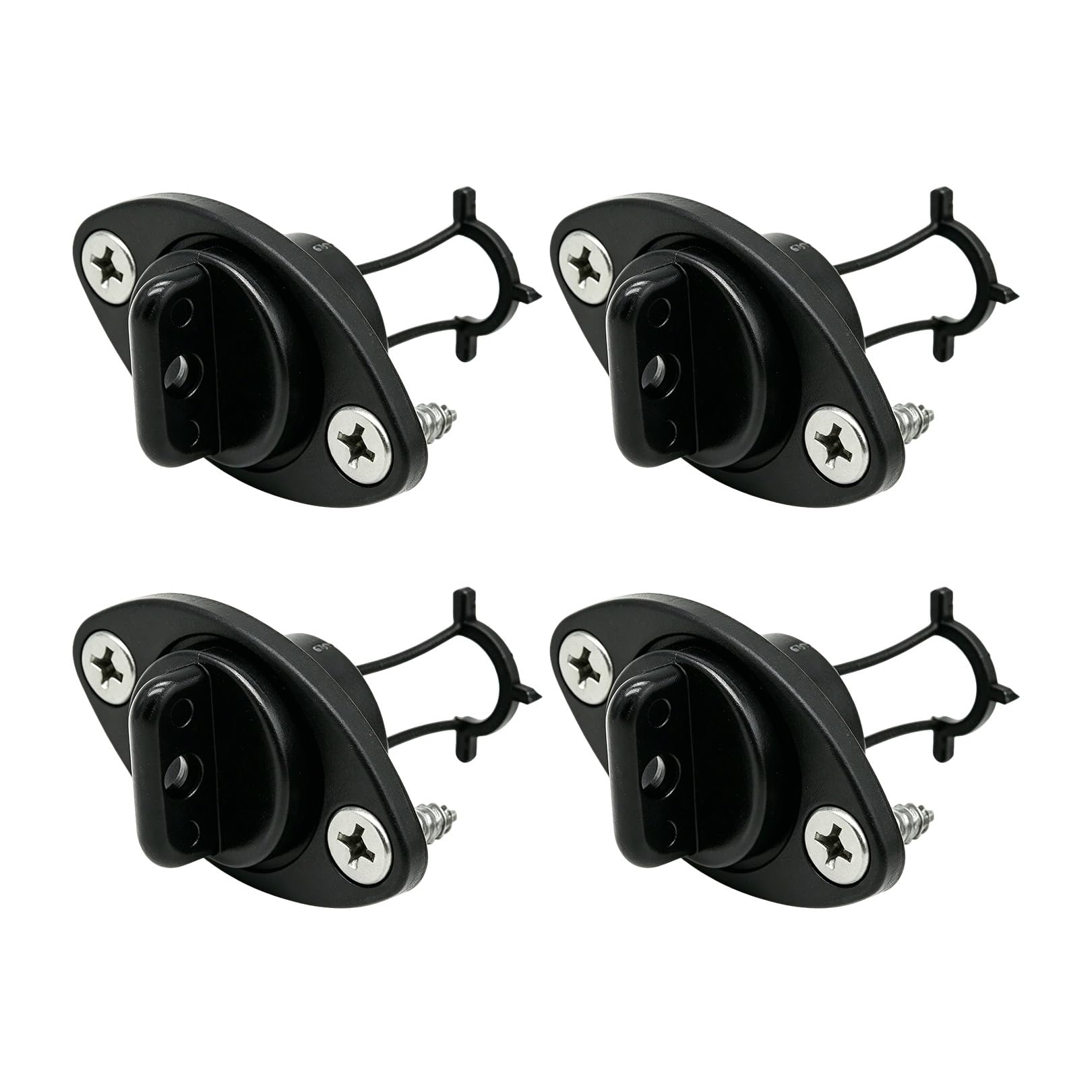 Oberlyn Black 4Pcs Boat Bung Plug,Scupper Plugs Kayak Drain Accessories,Kayak Bungs,Boat Garboard Drain Plug Plastic Replacement Transom Base Hull Hole Seals Stoppers Kit With Screw,For Yacht Marine Accessories