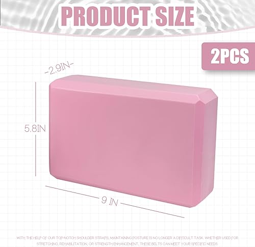 Miniatura 2 de 2 Pcs Yoga Blocks, 9"x6"x3" Foam Blocks Yoga Props for Pilates Stretching and Meditation Exercise Blocks Lightweight Yoga Essentials