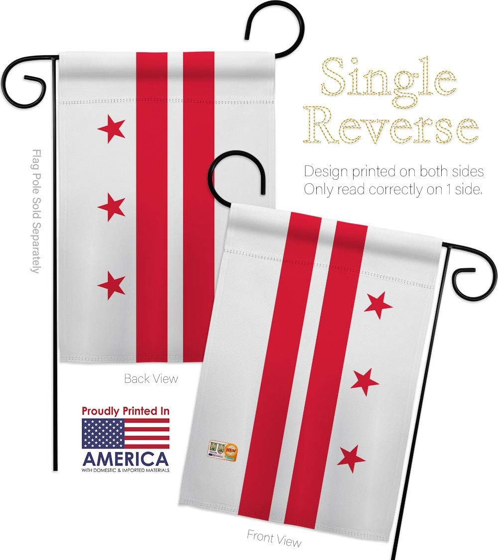 District of Columbia Garden Flag Set Wall Holder Americana States USA American Territories Republic Country Particular Area Small Decorative Gift Yard House Banner Made In 13 X 18.5