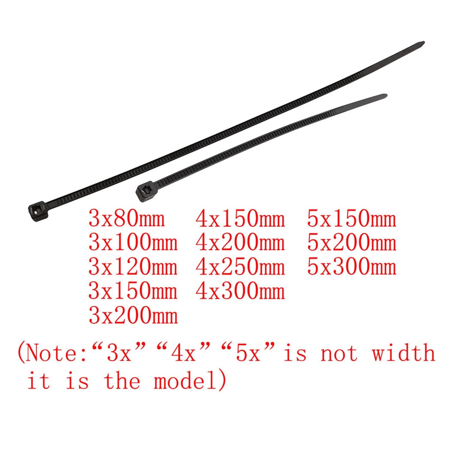 Bridas Bridas for Cables de Nailon plástico autoblocantes, Abrazaderas con Cremallera, Anillo sujeción, 100 Uds(4x250mm Width 2.5mm)