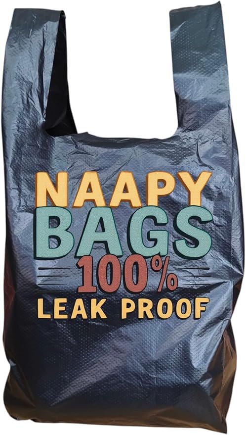 JOKOLO Adult Nappy Bags 20% Thicker Sacks, Easy Tie Handles, Odour Free, Discreet Black Plastic, Strong Sanitary Disposal Bag (500)