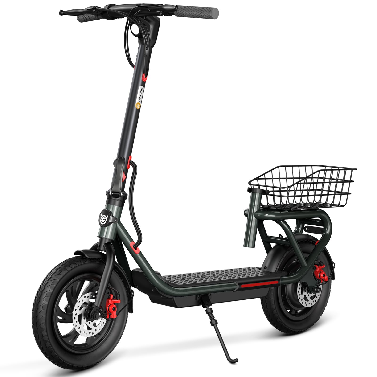 SISIGAD Scooter eléctrico 12 Pulgadas Pasos eléctricos Adultos Plegable E Step con App y Cesta Desmontable, Elecric Scooter 36V 7.8AH batería 25km/h Velocidad 300W Motor, Doble Freno y luz