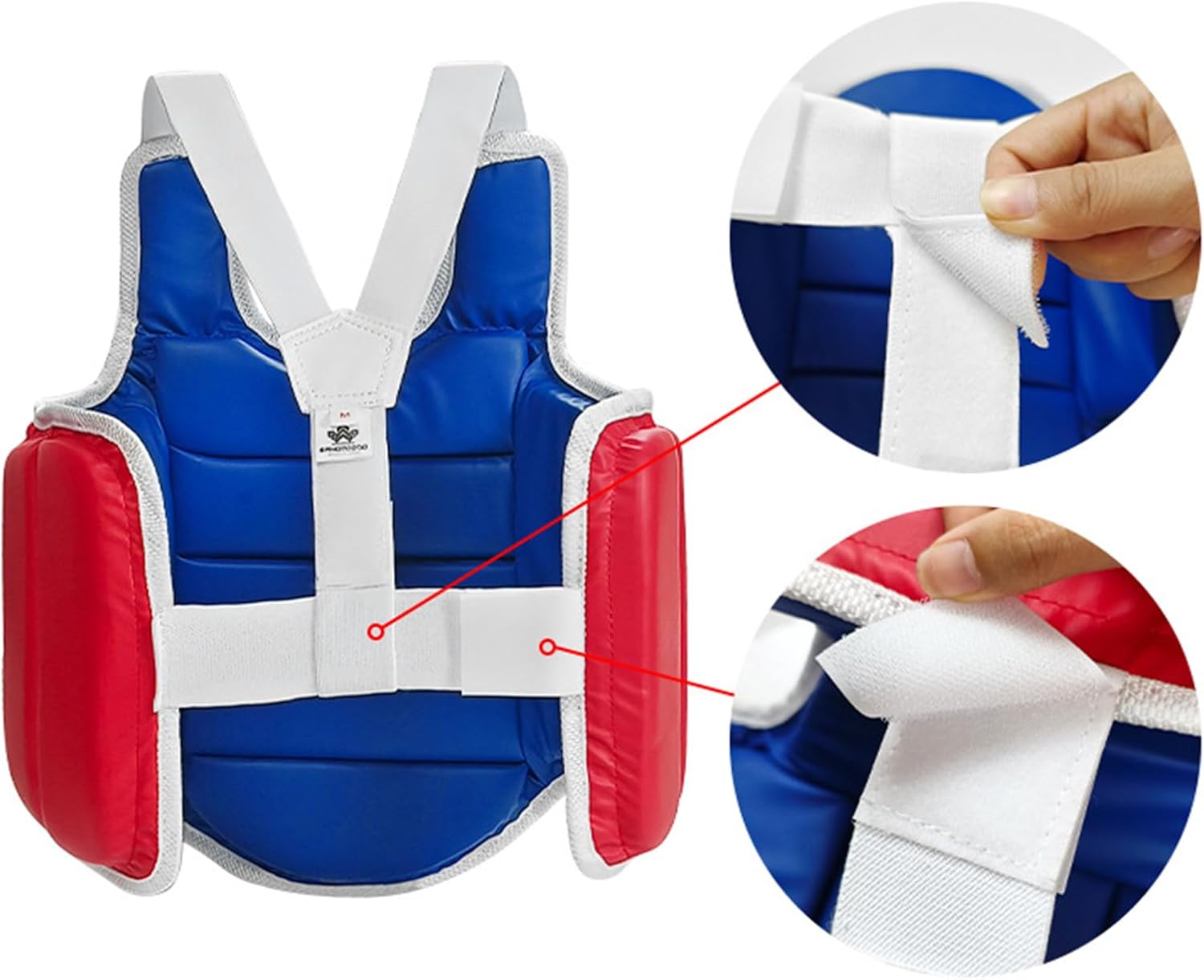 プロの通気性空手胸ガード人間工学に基づいたダブルサイドプロテクター機動性を強化快適空手胸プロテクター