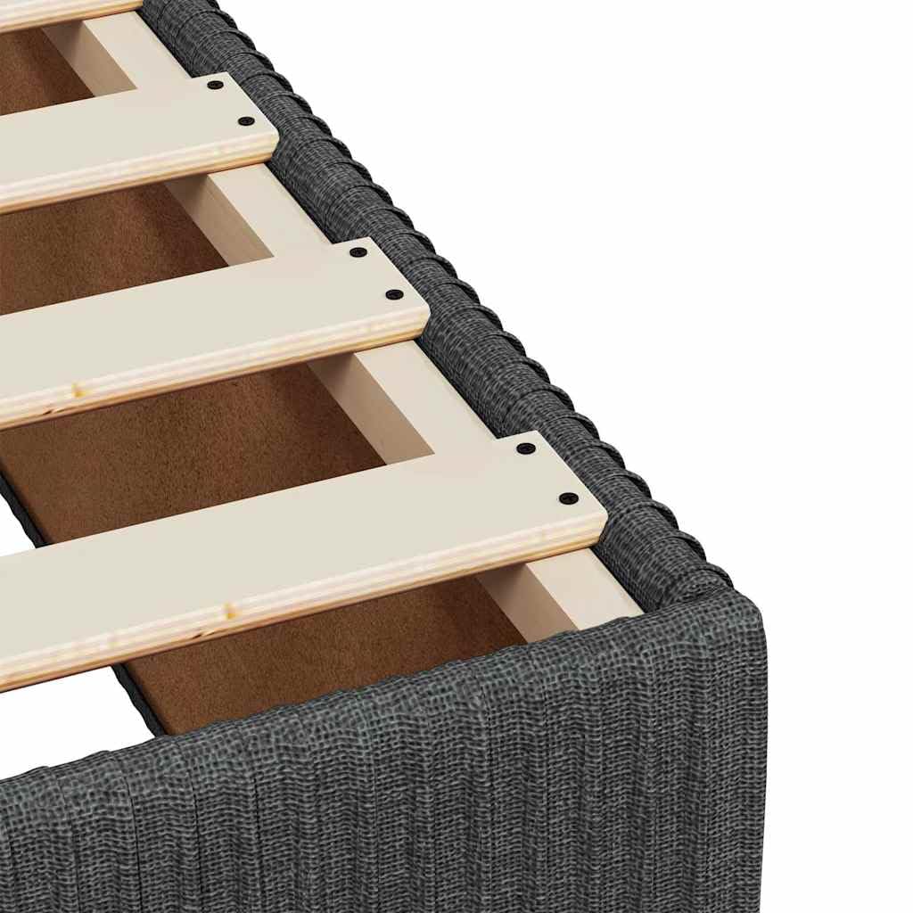 vidaXL Boxspringbett mit Matratze Dunkelgrau 140x200 cm Stoff