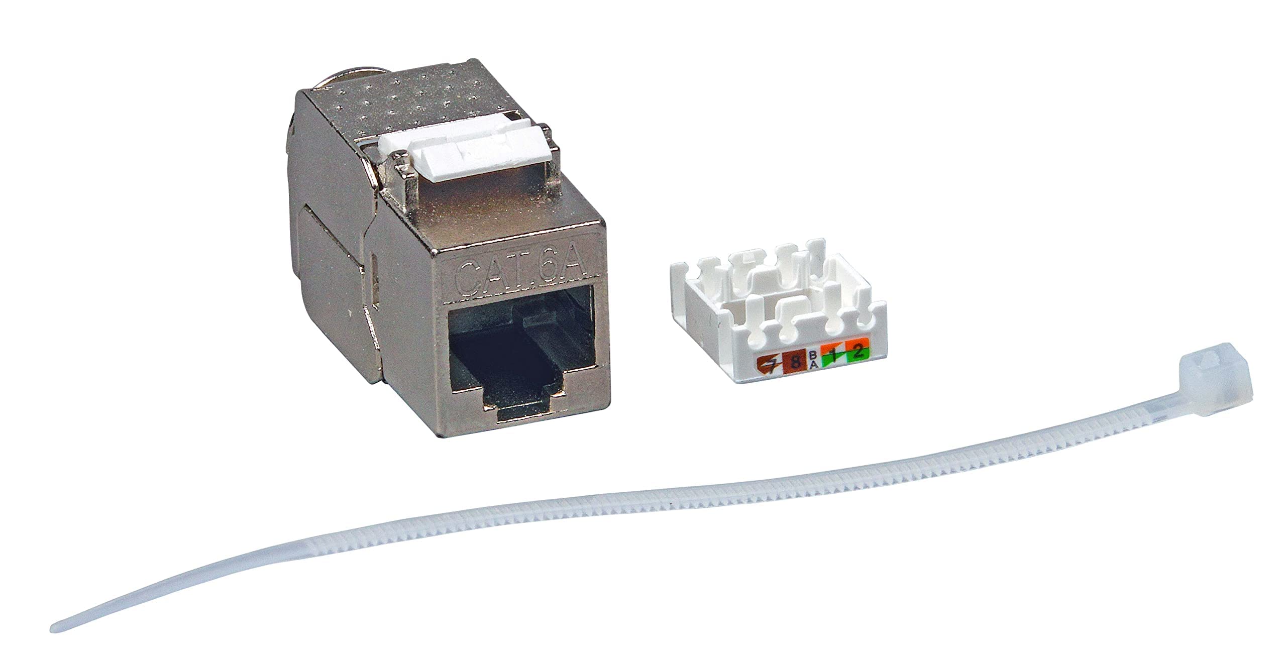BIGtec 24 Stück Keystone RJ45 Modul CAT6a Jack Adapter geschirmt werkzeuglos Snap In Montage CAT.6a 500Mhz 10GBit/s Ethernet LAN Verlegekabel Patchkabel Kabel geeignet für Cat.7 Kabel