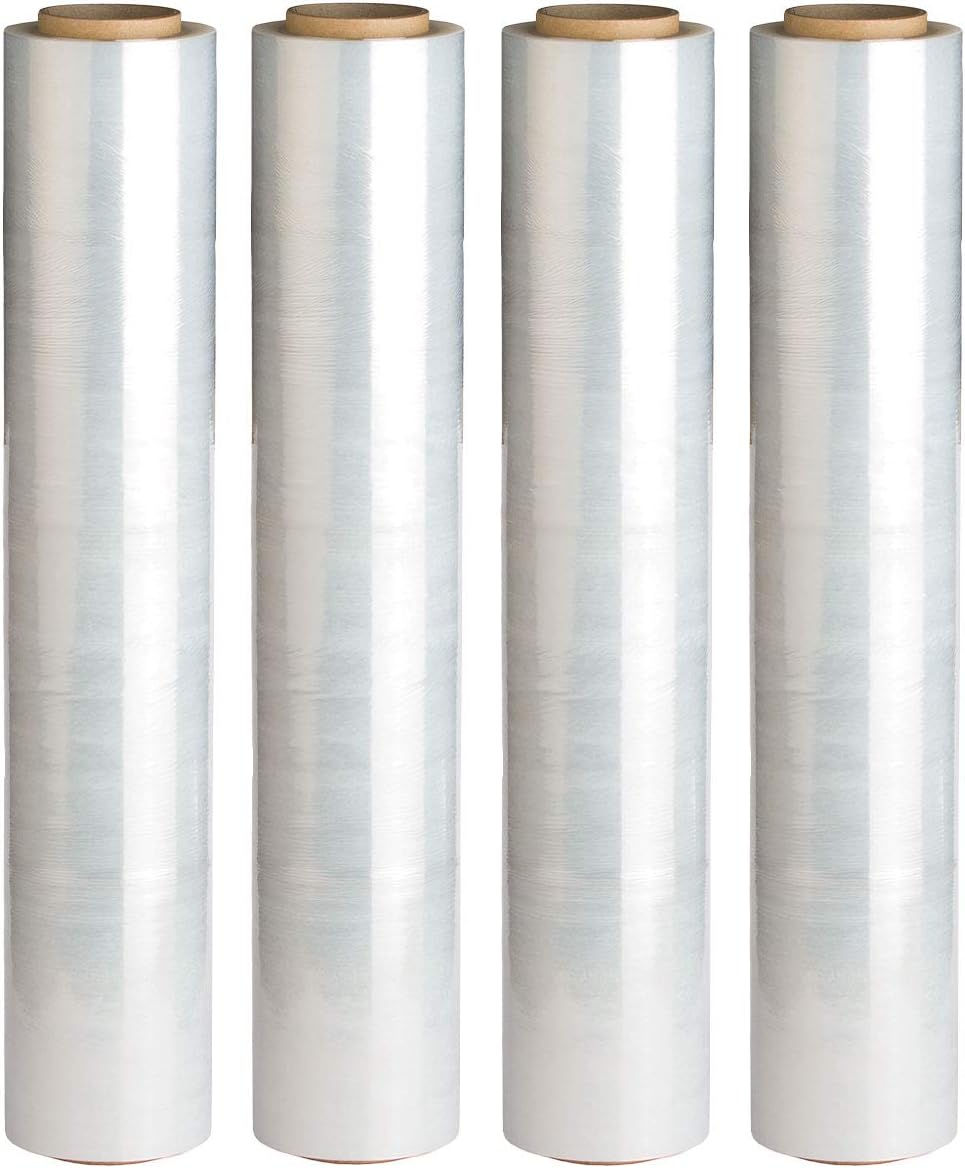 [Made in USA] Reli. 4 Rolls | 18" Stretch Wrap (1,500 ft/roll) Clear Shrink Wrap/Stretch Plastic Wrap for Moving - Plastic Pallet Cling Wrap Stretch Film - 18" Stretch Film for Moving and Storage