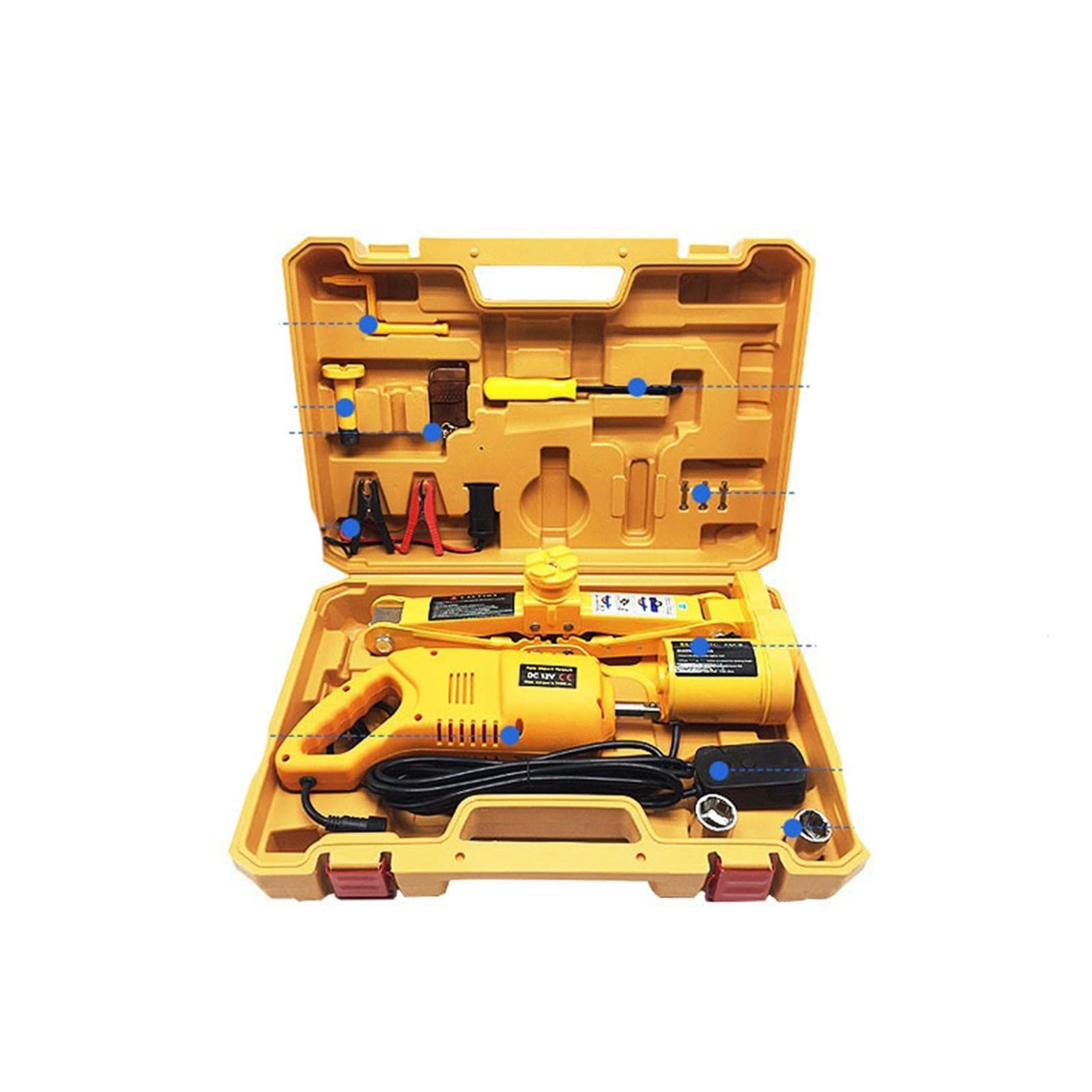 QUSYZD Trailer Jack, Electric Jack 12V Car Scissor Set with Interchangeable Head Wrench Tire Changing Tool,