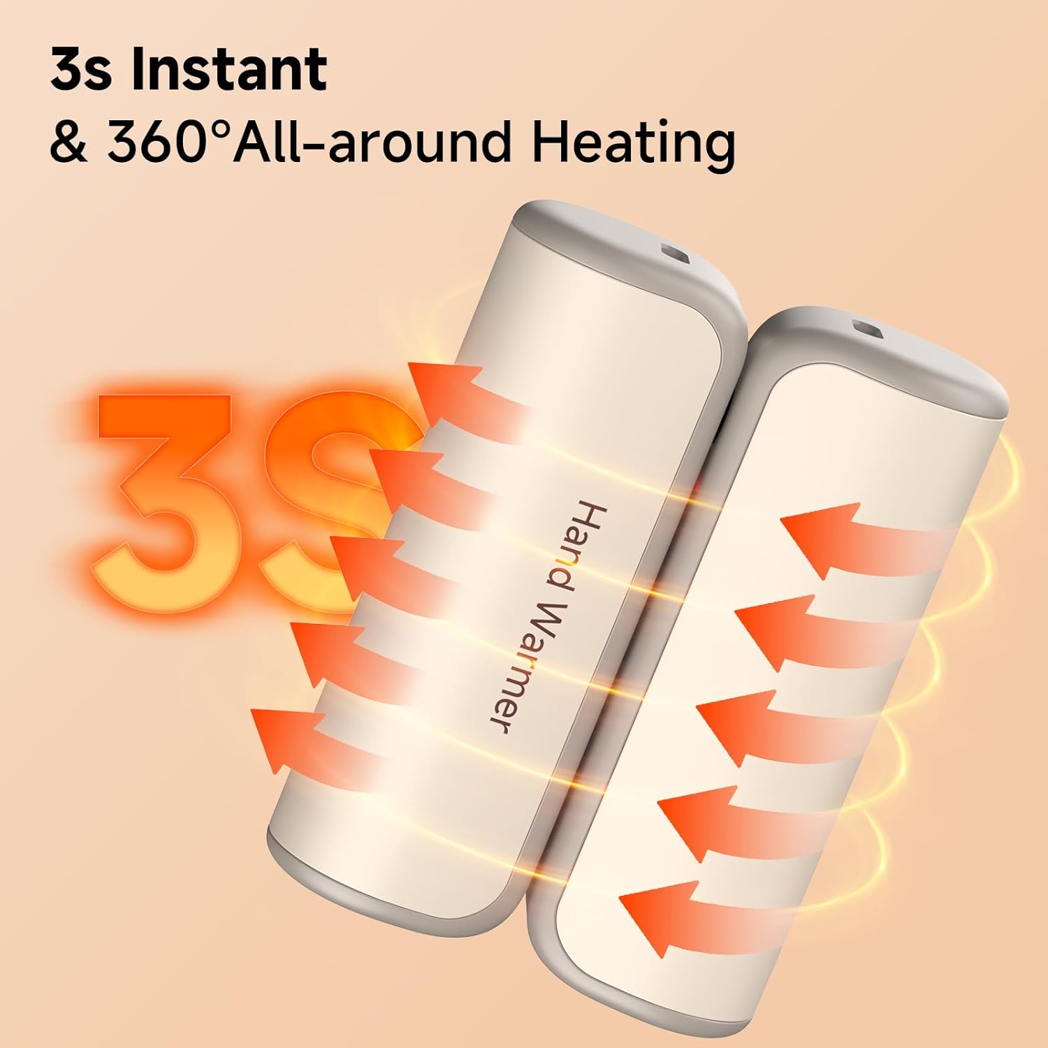 Hand Warmers Rechargeable 2 Pack, Magnetic Electric Hand Warmer 3 Settings Portable Pocket Heater 360°Heating, Gifts for Men Women Camping,Hunting,Golf,Travel Essentials - Image 7