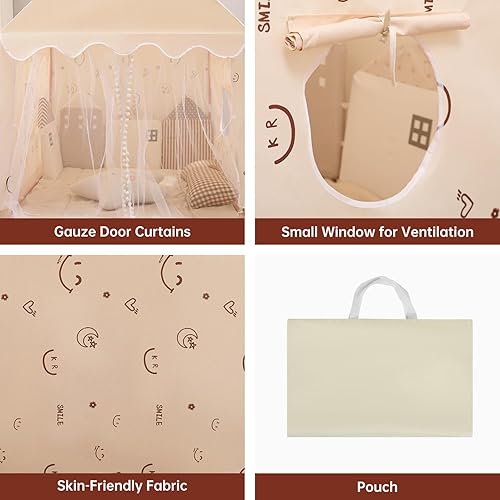 Vista 14 de Tienda de campaña de juegos para niños, tienda de campaña de juegos para interiores, niños y niñas, juguete de princesa, casa pequeña al aire libre