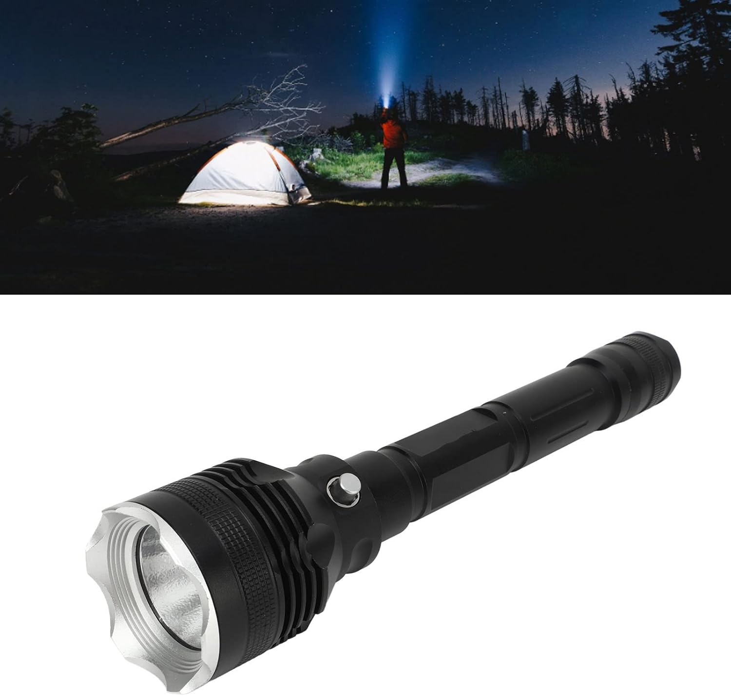 Diving Flashlight, Portable 8000LM LED IPX8 Waterproof Diving Torch Flashlight with 3 Lighting Modes for Swimming, Navigation, Cave Exploration, Hiking