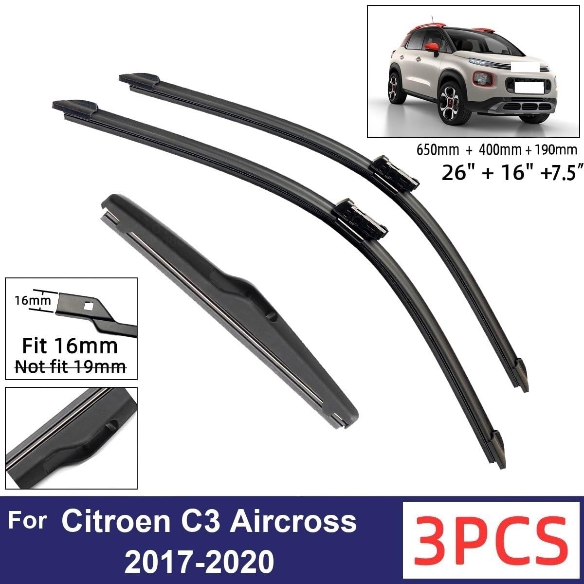 CITROEN C3 AIRCROSS ウィンドウバイザー Amazon.com: Car Wiper Compatible with Citroen C3 Aircross 2017
