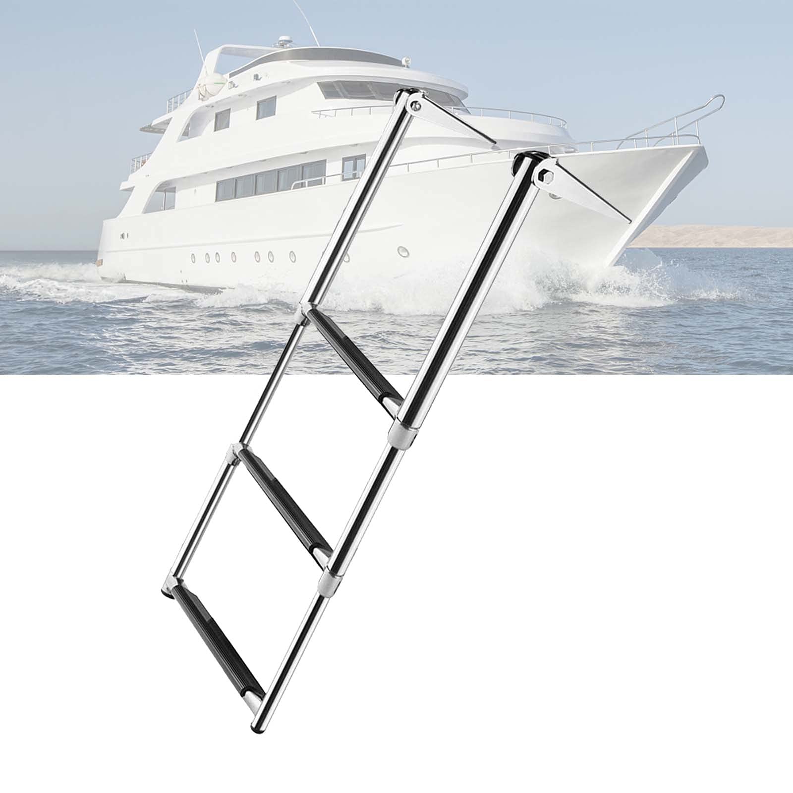 Échelle de bateau pliante 3 marches escabeau de bain quai