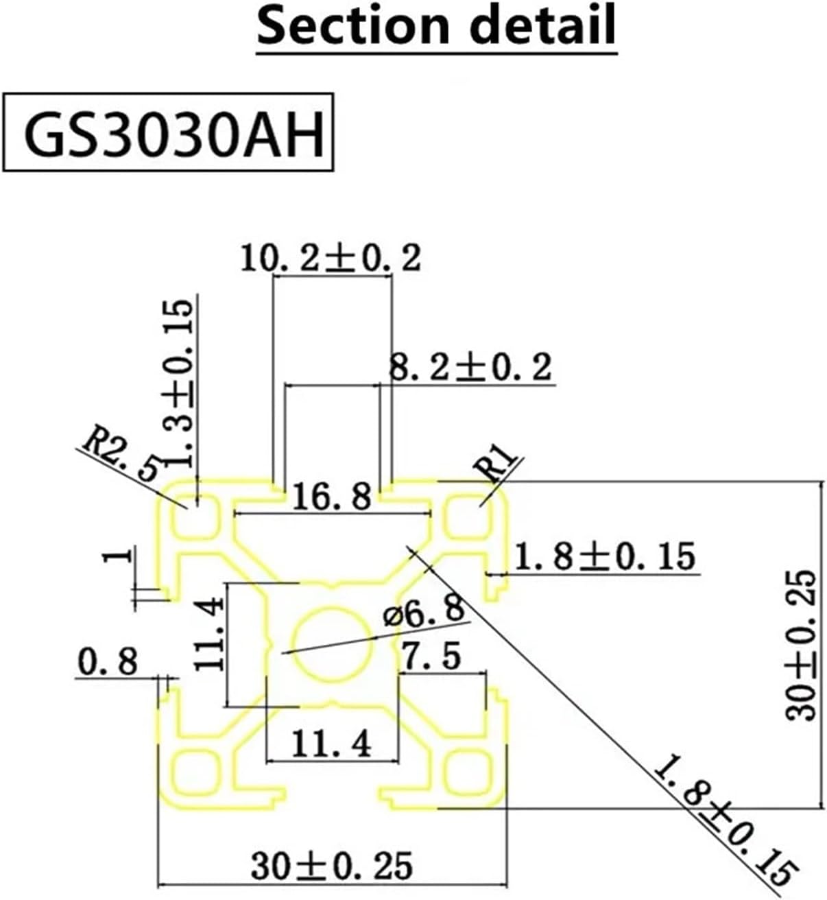 2 Pcs CNC Aluminum Profile 3030 Aluminum Profile Extrusion 100mm-1000mm EU Standard 3D Printer Parts Anode Guide Wire Aluminum Profile(600mm)