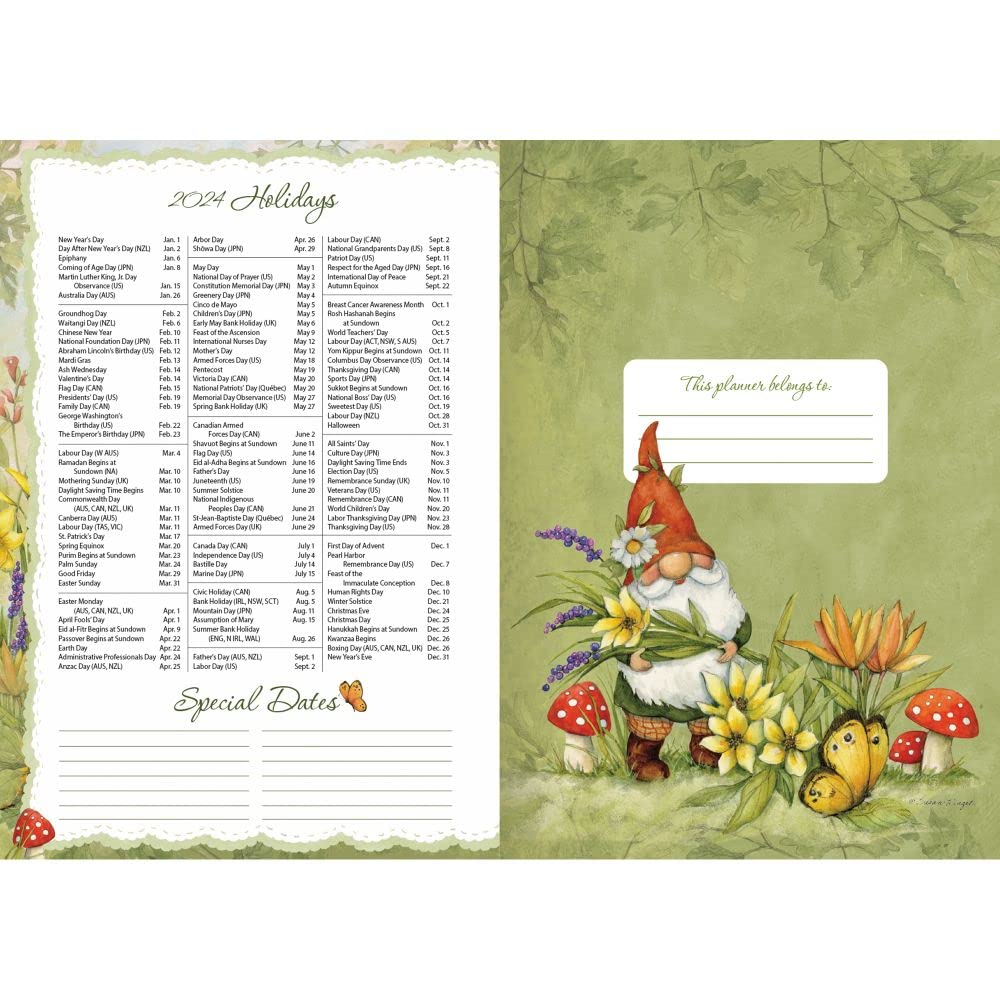 LANG Gnome Sweet Gnome 2024 Planner mensile (24991012126)