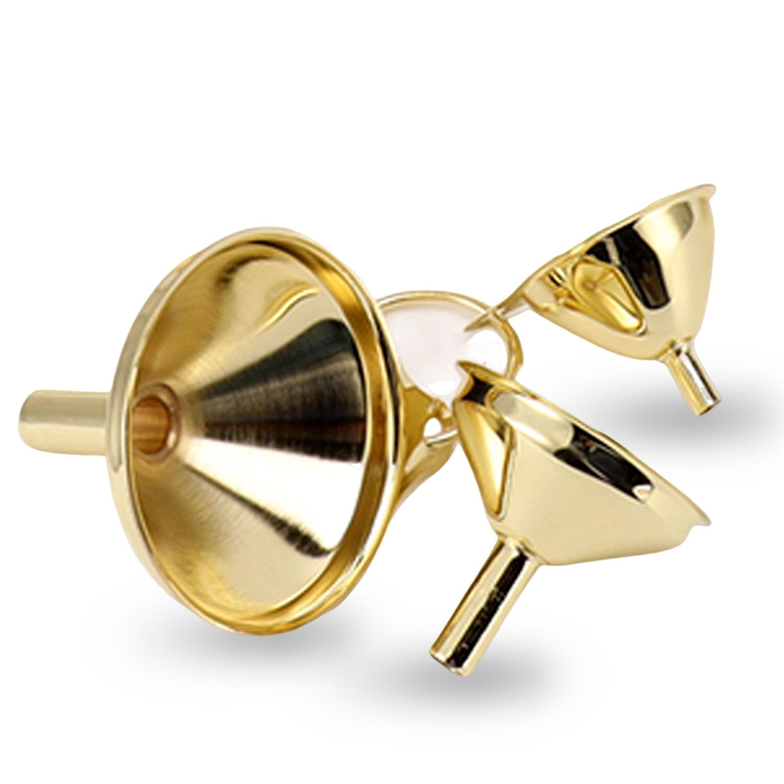 3Pcs Kitchen Funne l Set Gold Stainless Steel Funne l Mini Funne l for Filling Bottles Gold Funne l for Oil Liquid Canning Funne l for Kitchen Use Filling Bottles