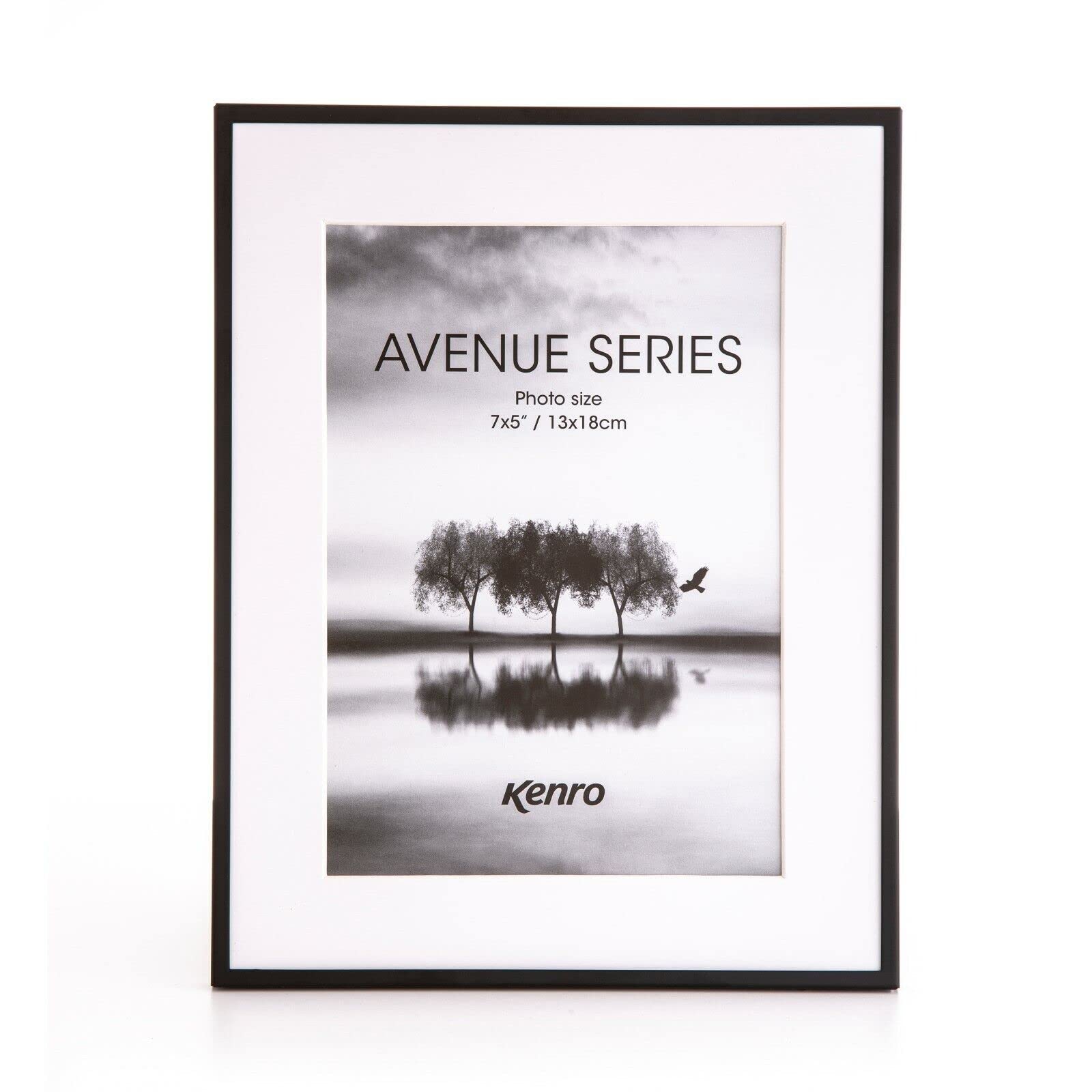 Kenro Avenue Black Picture Frame, Photo Frames for One Photo 8x10 Inch / 20x25cm with White Mat Frames – AVE2025B