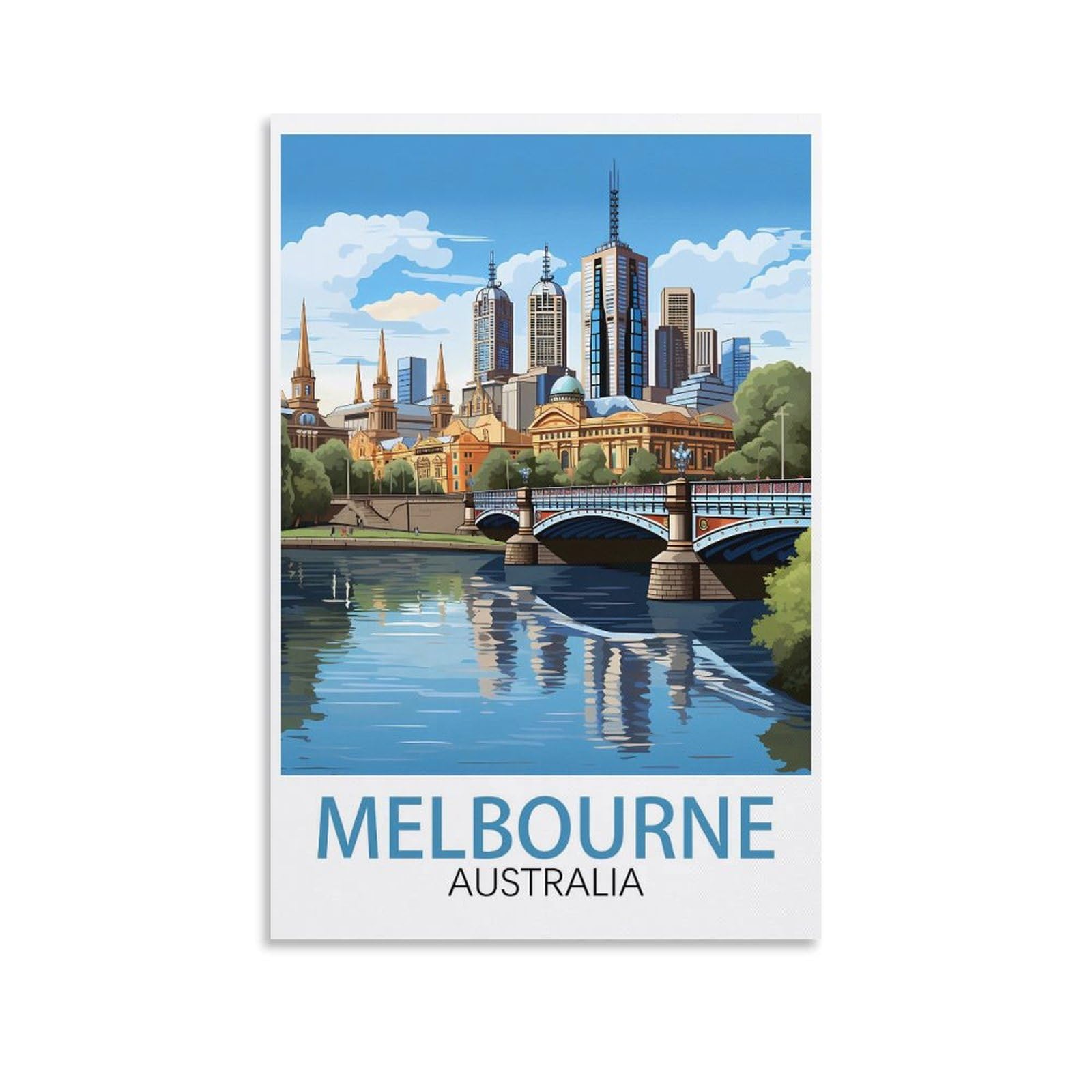 EZMLFA 5D Diamond Art Kits for Beginner,Melbourne Australia,Diamond Art Kits Gem Cross Stitch Easy Kits for Beginner Crystal Art Crafts Home Wall Decor 50x60cm