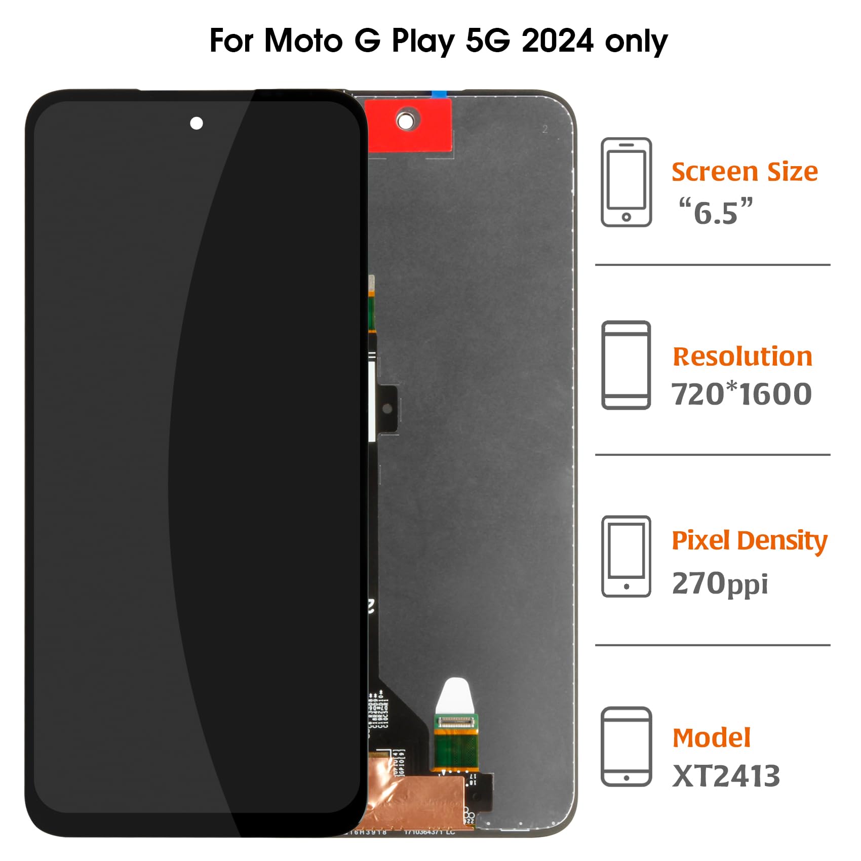 2 Pellicole In Vetro Temperato Per Motorola Moto G Play 2024 XT2413V, Trasparenti, 9H