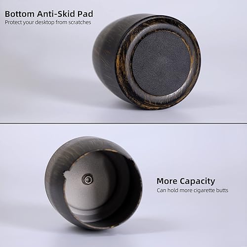 Miniatura 3 de Cenicero con tapa para cigarrillos, de acero inoxidable, sin humo, sin olor, resistente al viento, ceniceros para el hogar, oficina, mesa, exterior,