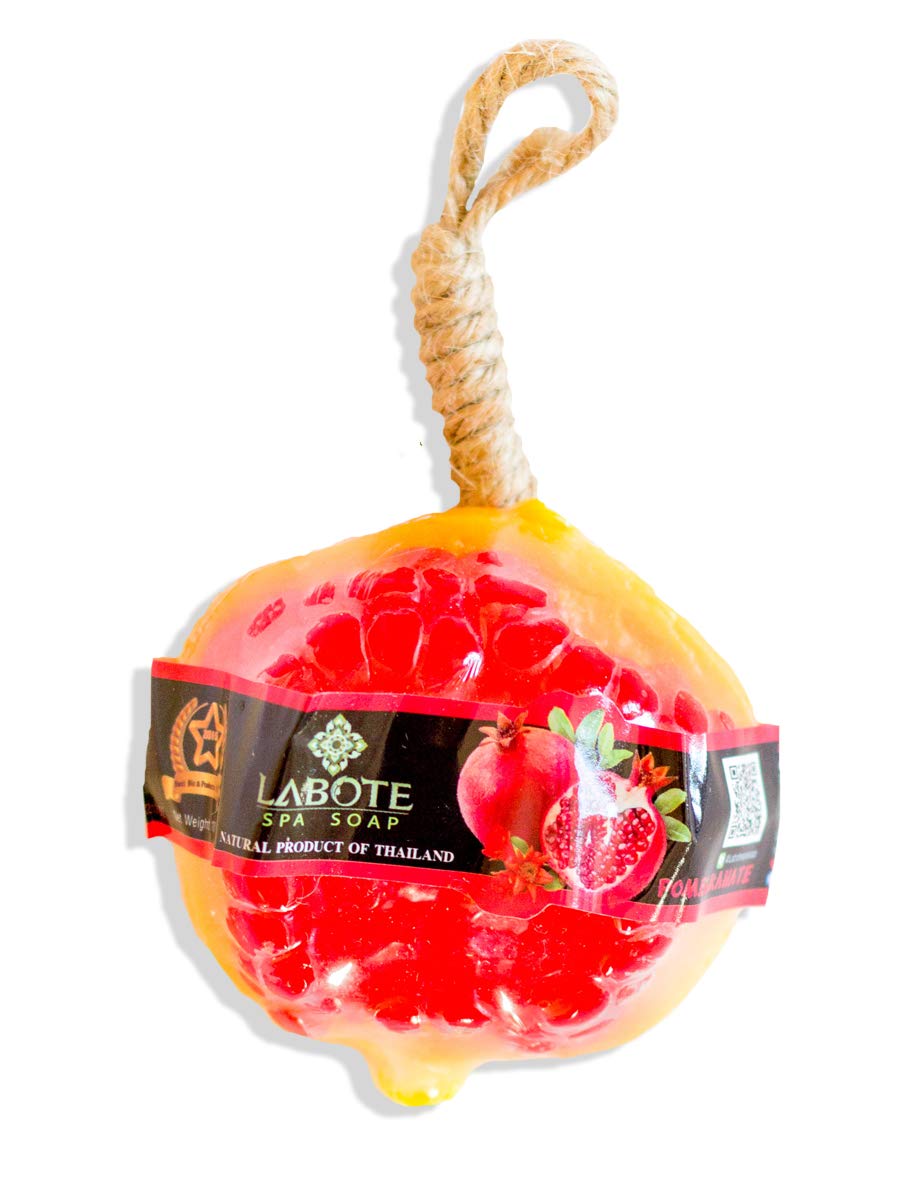 LABOTE Handgemachte thailändische Bio Naturseife Granatapfel mit typischem Duft, 10 Stück, 1000 g