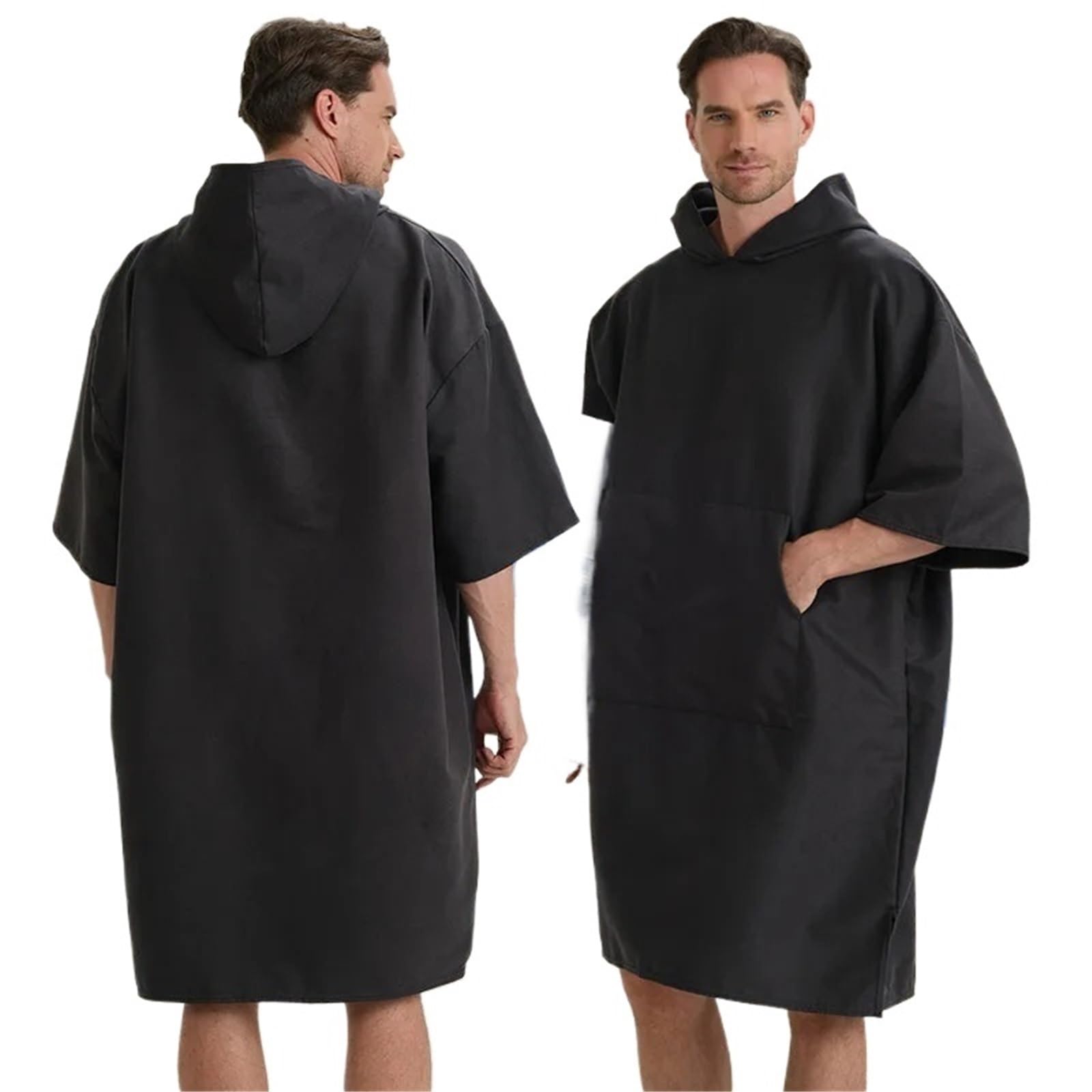 ATEUXOL Quick-drying Surf Poncho Hooded Microfiber Surf Poncho Towel Quick Dry Absorbent Changing Robe for Adults Men Women Beach Swimming Diving Wetsuit Bathrob(Color2)