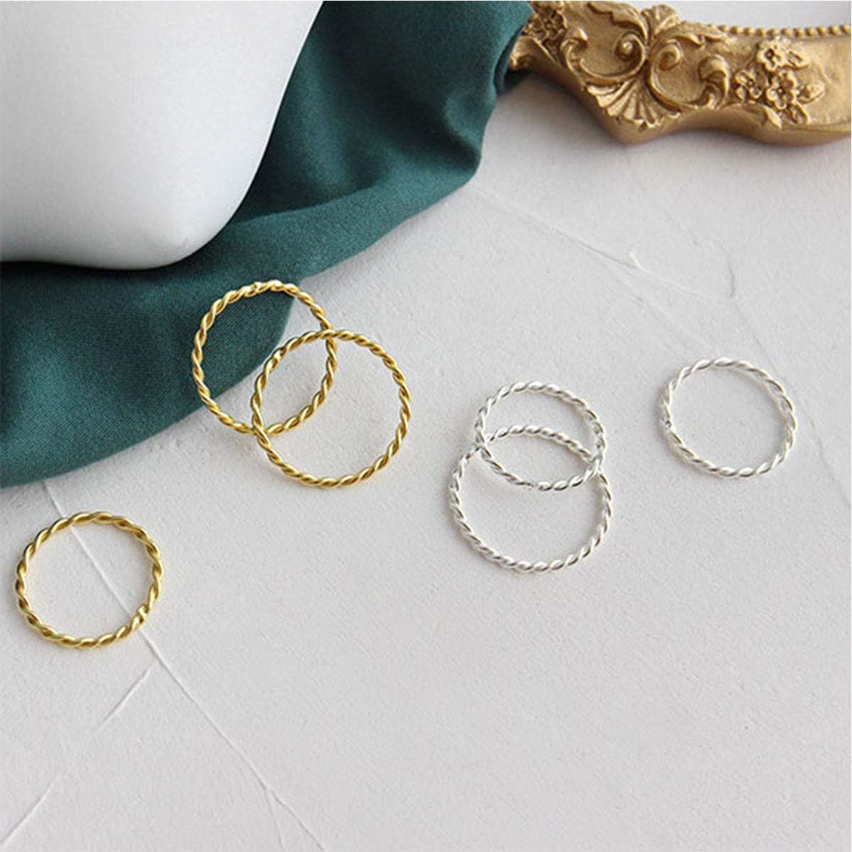 Lantine Thin Twist Ring 925 Sterling Silver Braided Infinity Twisted Stacking Pinky Knuckle Thumb Middle Finger Wedding Ring Band Size 2.5-8.5 - Image 4