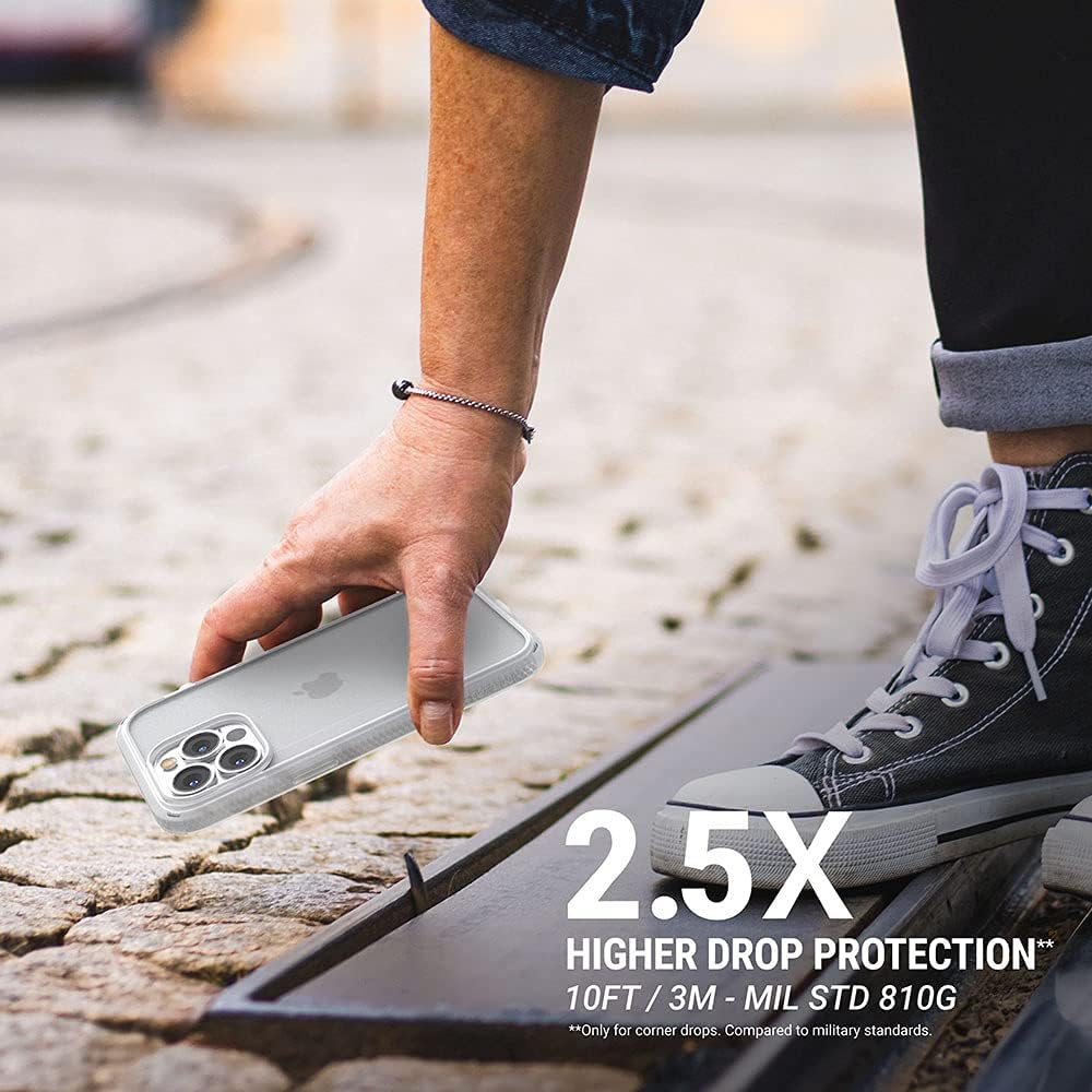 Catalyst iPhone 13 Pro Max Case Influence Series Slim Case, Finger-Print Safe Cases, Drop Proof Phone, with Lanyard (Clear)