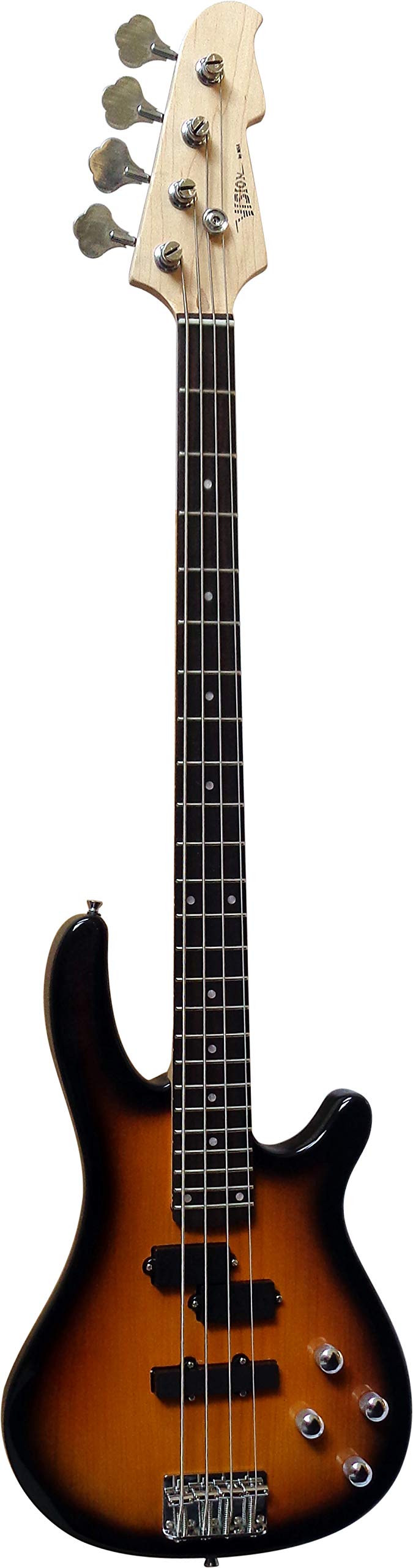 ELEKTROBASS - SET - SUNBURST - E-BASS - GIGBAG-TASCHE - GURT - VERSTÄRKER 45 WATT - STIMMGERÄT - 3x PLEKTREN - KABEL - VISION SOUND GITARRE - LONG SCALE - JB8SB