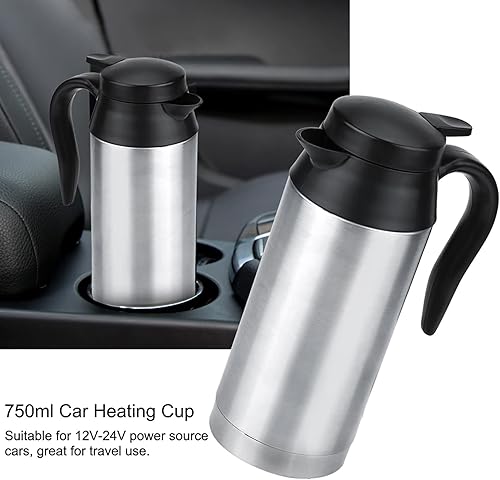 Miniatura 5 de Hervidor eléctrico para coche, caldera de agua para coche, 12 V, 25.4 fl oz, portátil, taza de calefacción eléctrica de viaje, taza de café, té,