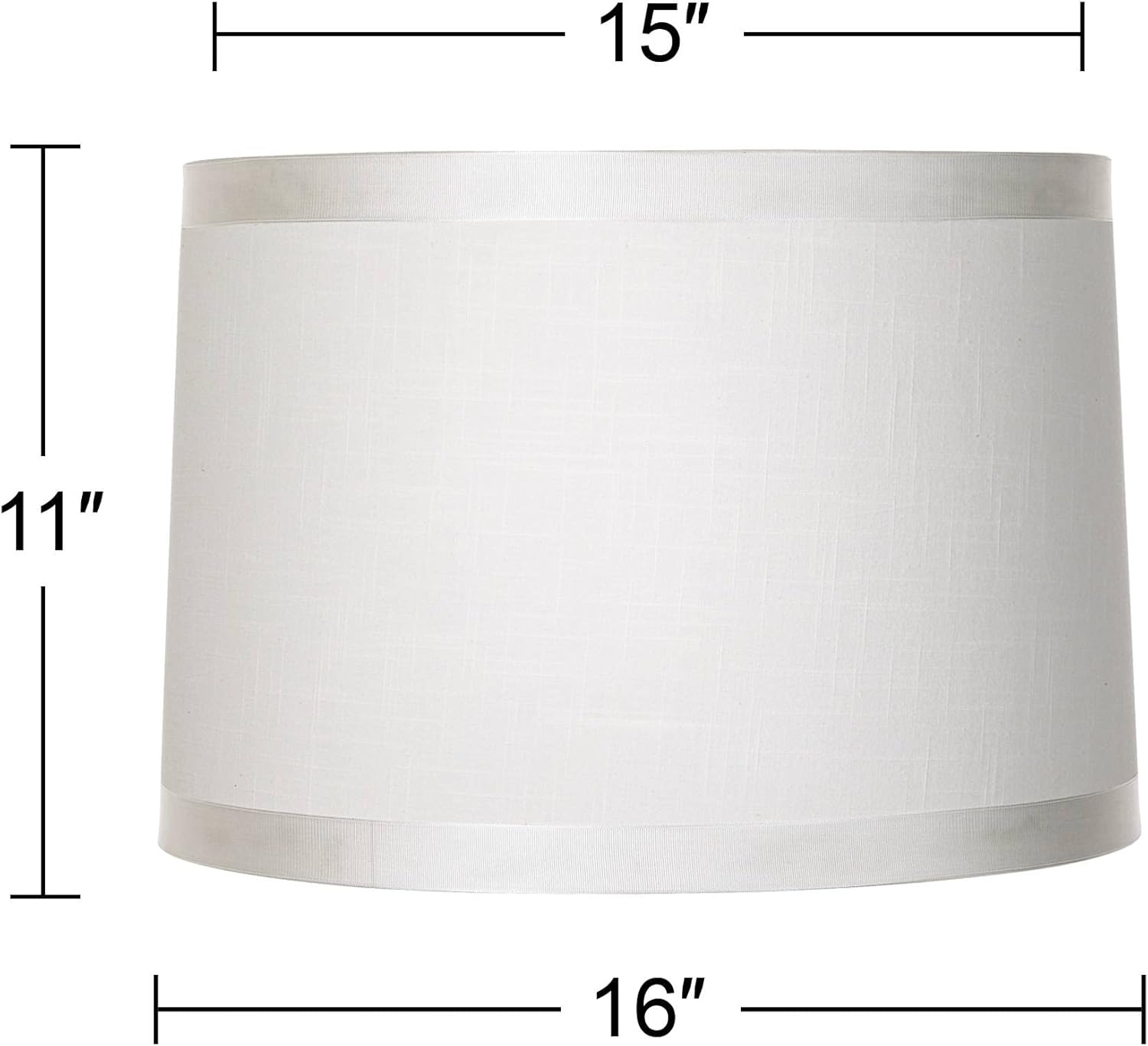 Set of 2 Off-White Fabric Large Drum Lamp Shade (Pre-Assembled) s 15" Top x 16" Bottom x 11" High (Spider) Replacement with Harp and Finial - Springcrest