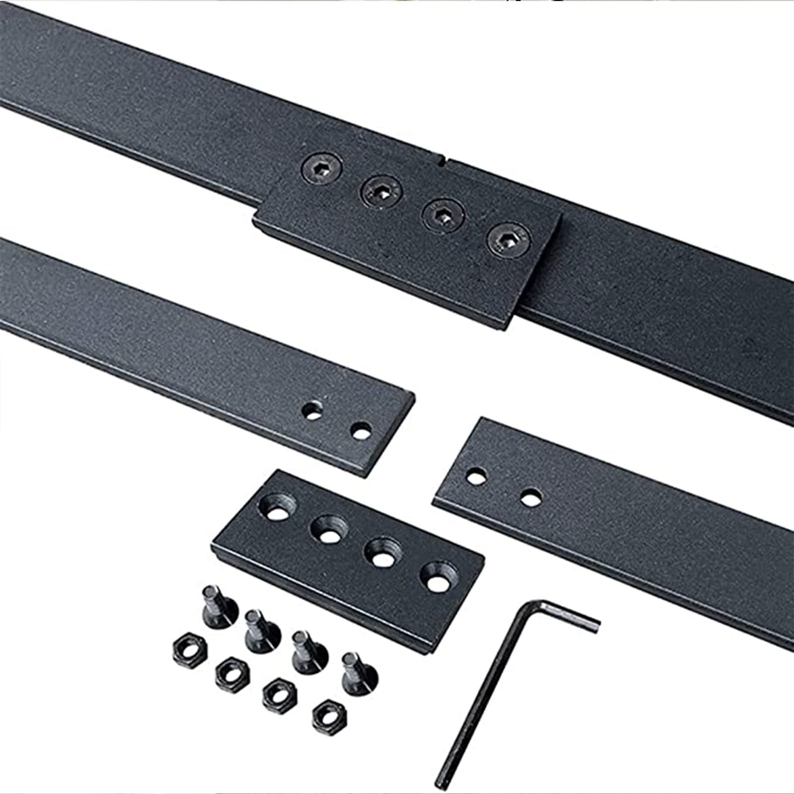 Kit de herramientas para escalera de biblioteca de 5 a 4 m, riel deslizante con ruedas de piso para uso doméstico y oficina (no incluye escalera), tamaño ajustable de 5ft / 150 cm