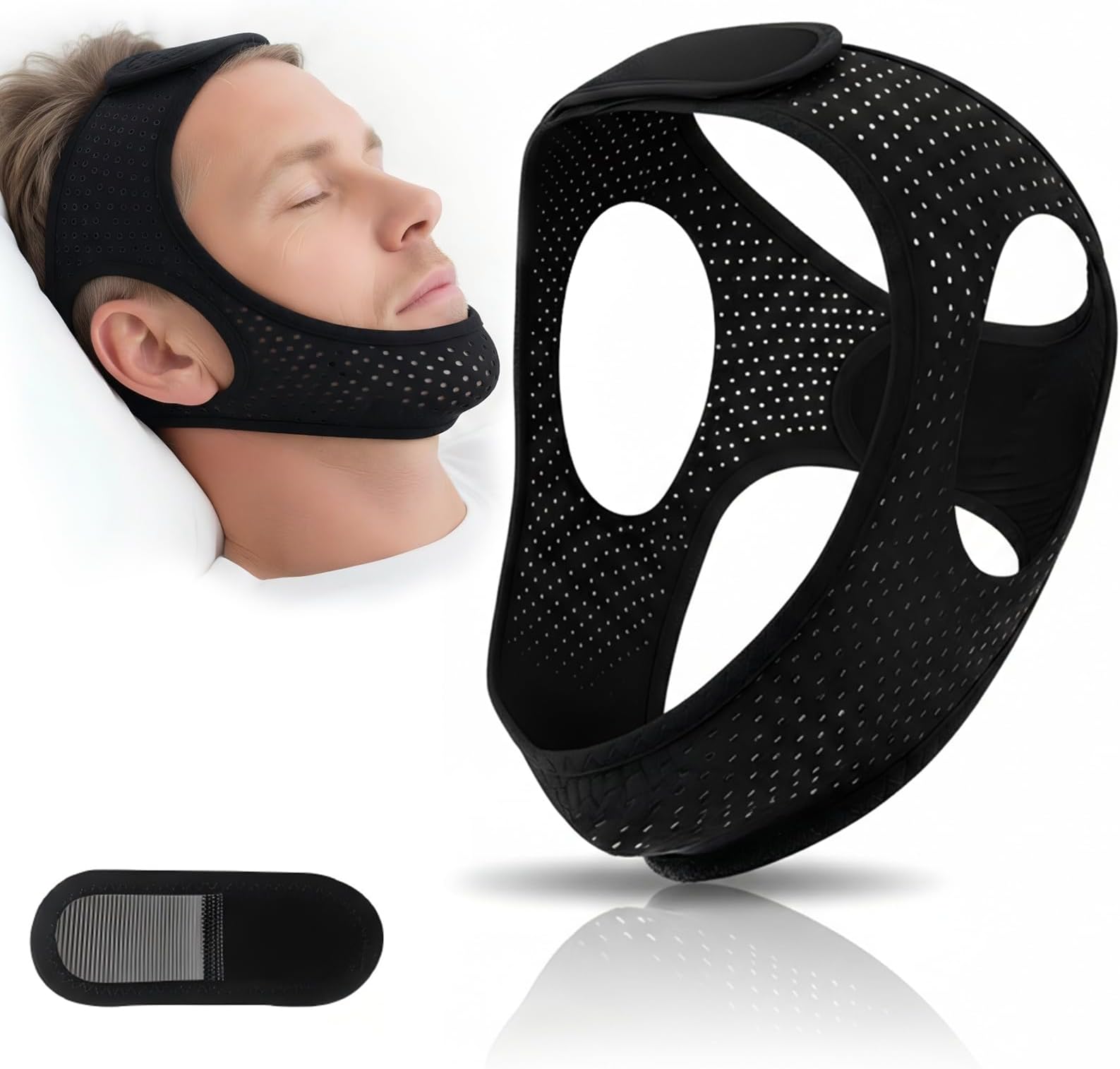 Anti Snoring Chin Strap for Sleeping, Snoring Reduction Device with Extender, Adjustable Design for Men and Women n Kids Stop Snoring