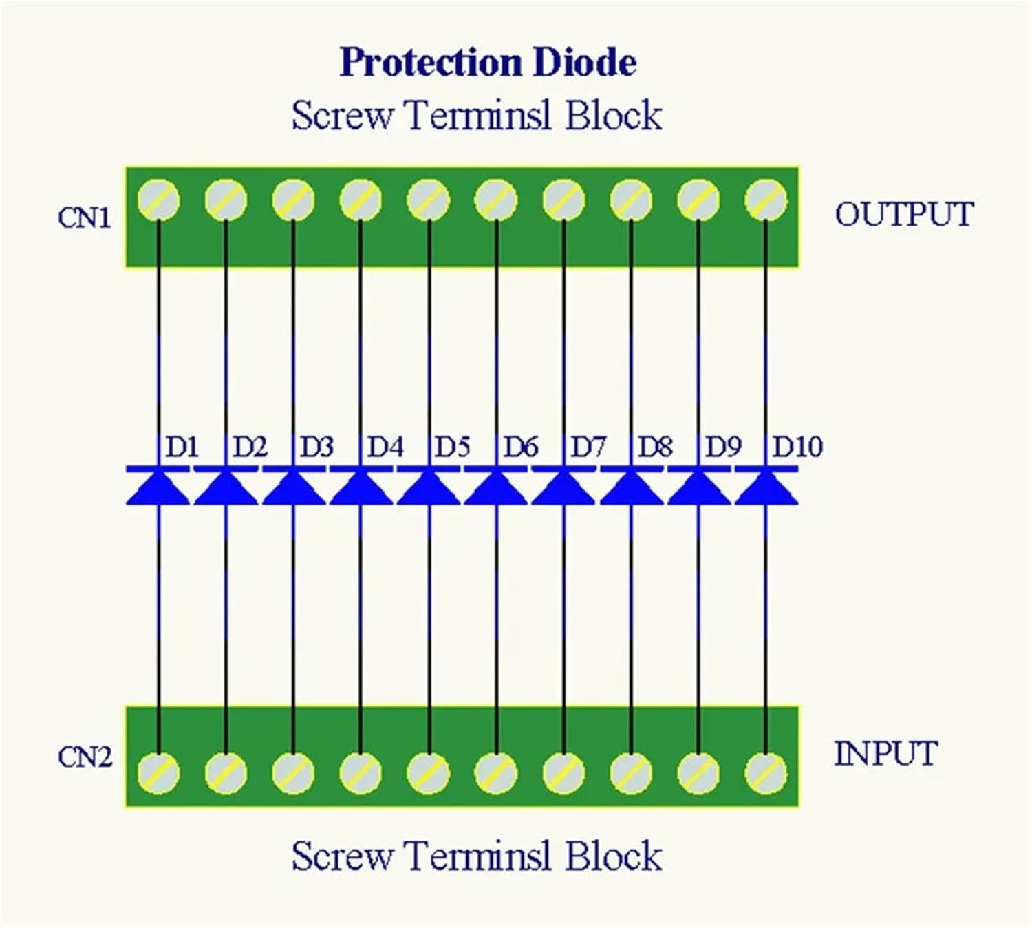 Diode Protection Terminal Block IN4007 1A/1200V