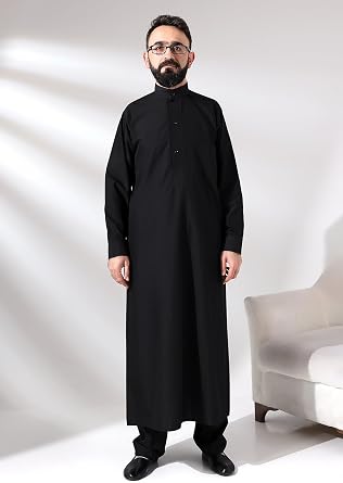 Siyah  nar Dagron Kuma  Erkek Hac Umre K yafeti Fistan Tak m  Siyah XXL