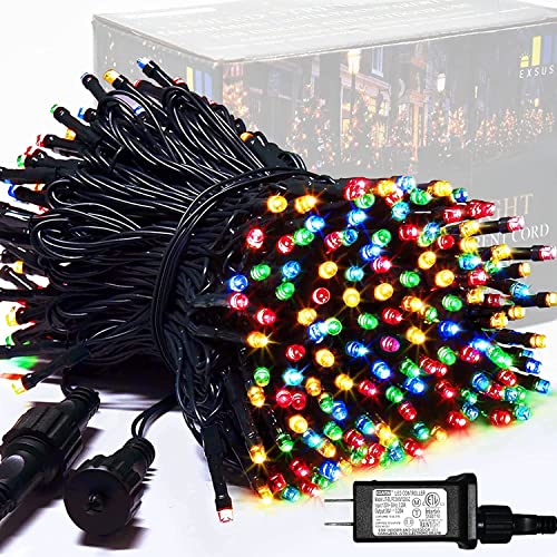 JMEXSUSS 8 Modes Christmas Tree Lights Multicolor, 250 LED Multicolor Christmas Lights Indoor, 91.5ft Green Wire Waterproof Christmas Lights Outdoor for Tree Party Garden Patio Christmas Decoration