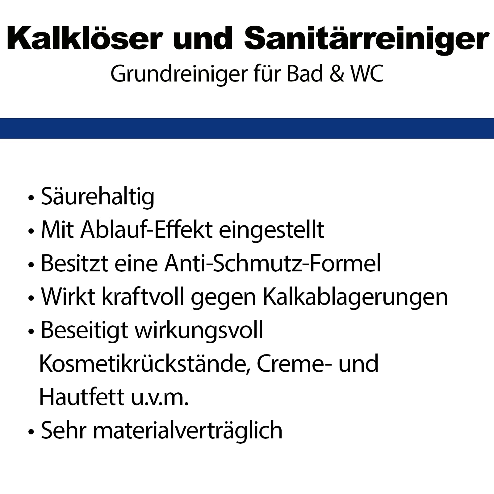 S-Pro Kalklöser und Sanitärreiniger, Kalkentferner Badreiniger, Grundreiniger und Entkalker für Bad und WC, Reiniger gegen Kalk, 1x 1 Liter