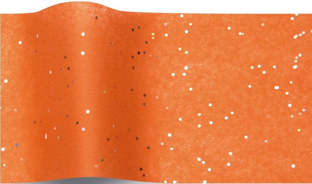 5 Orange Gemstone Wrapping Tissue Paper Sheets ~ Luxury Sparkly Glitter GEM 35x45cm