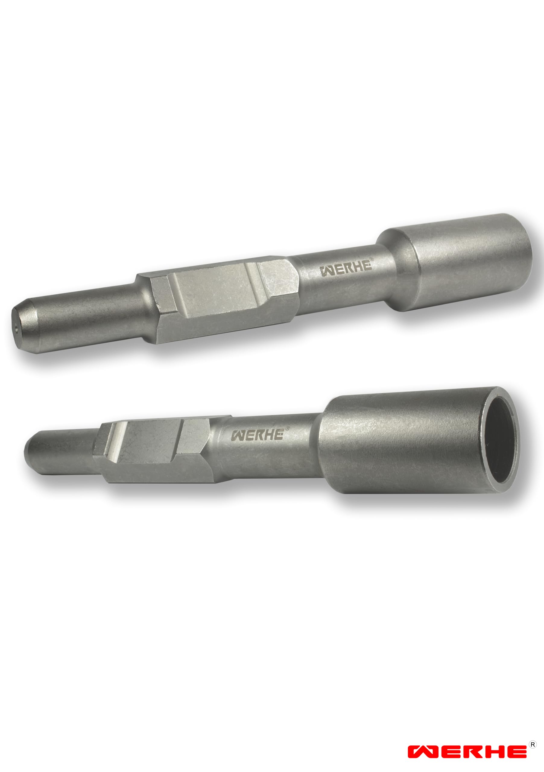 WERHE pobijak do uziomów HEX30 Ø wewnętrzna 32,5 mm | stal hartowana, głębokość otworu 50 mm, Ø zewnętrzna 42 mm, do uziomów głębinowych słupki ogrodzeniowe
