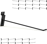 Vista 1 de Ganchos de Pared Ranurada Negros de 10 Pulgadas 25PC, Accesorios de Pared Ranurada Resistentes, Colgador de Herramientas de Pared Ranurada