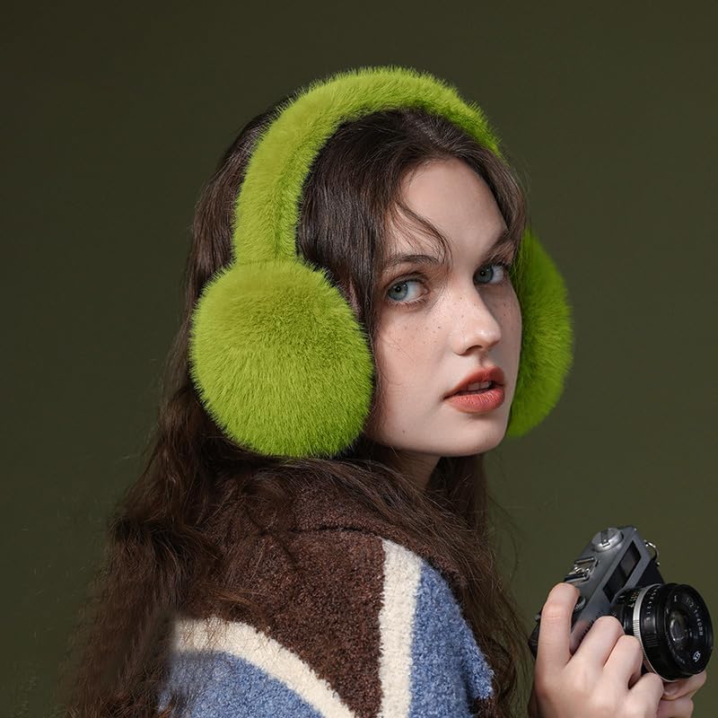 Zsedrut Winter Women Earmuff Foldable Ear Warmer Fluffy Ear Cover Warm Outdoor - Image 2