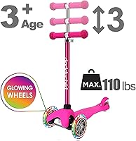 Vista 3 de 3-Wheel Kick Scooter for Kids Ages 3-8 Lean-to-Steer Toddler Scooter with Extra Wide Light Up Wheels, 4 Adjustable Heights, Foldable Scooters for
