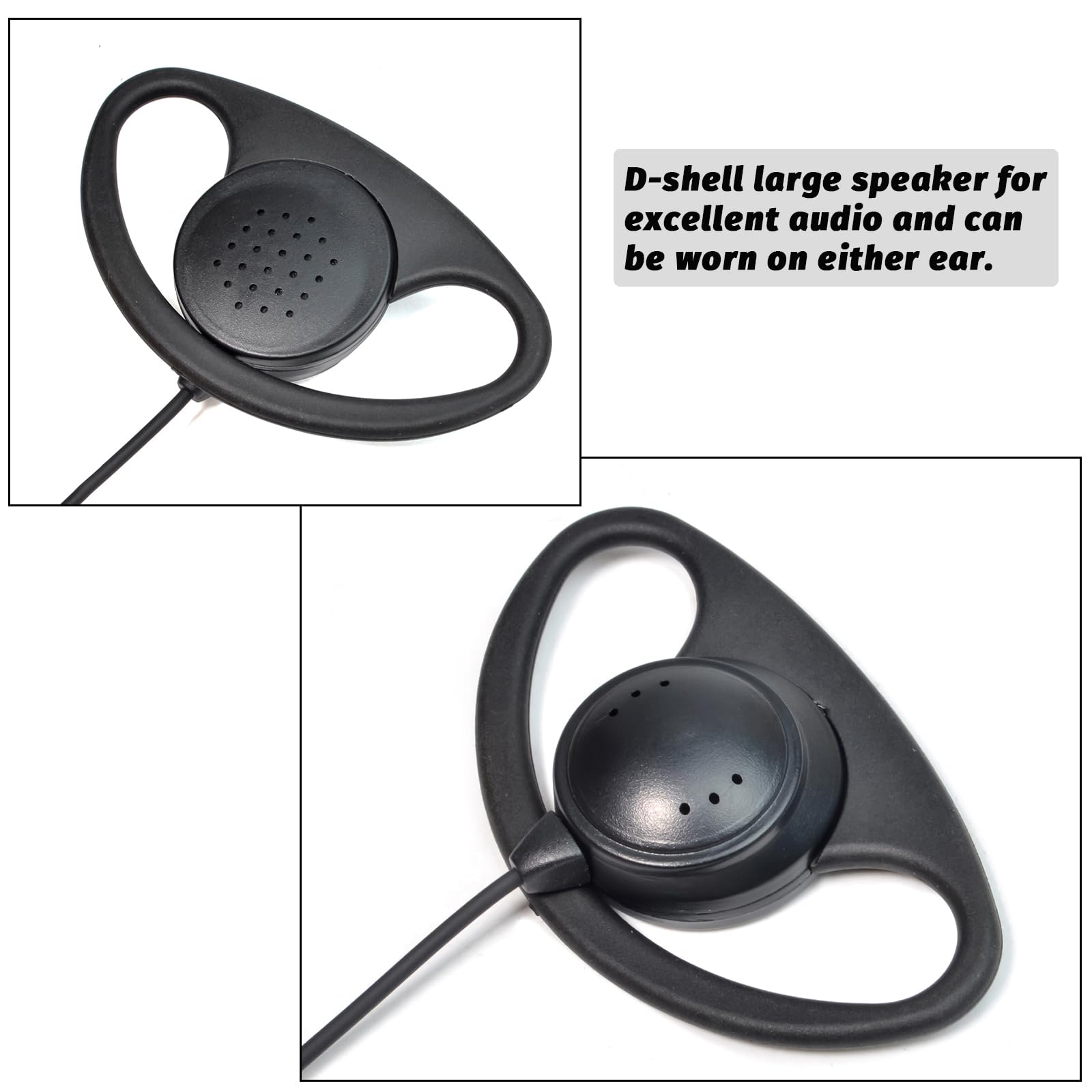 Paquete de 3 auriculares Walkie Talkies con micrófono para Motorola Talkabout T600 T800 T460 T470 T475, auricular D-Shell con micrófono en línea y PTT para radios bidireccionales Talkabout