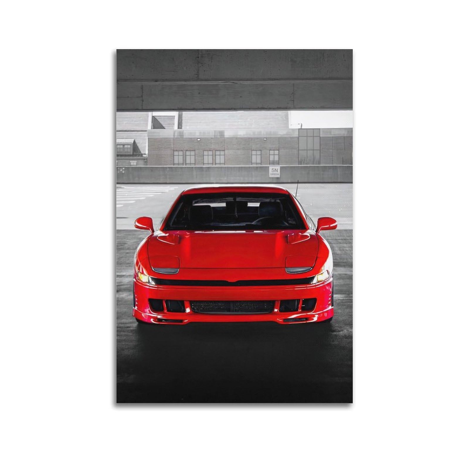 Yrnq Unframe-Style Classic Jdm Sports Car Poster Red 3000Gt Street Racing Car Decorative Painting Canvas Wall Artworks Picture 16X24inch(40X60cm)
