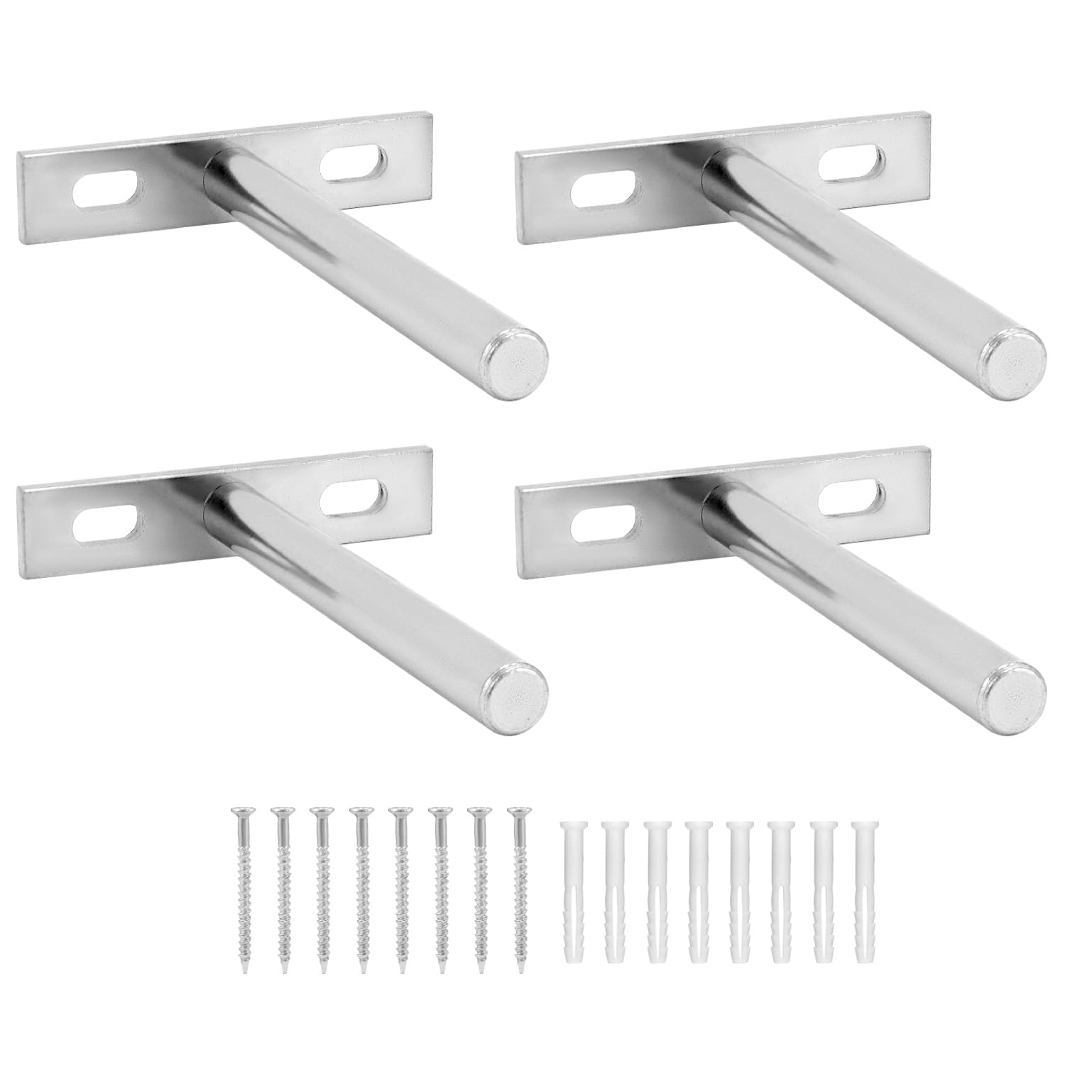 4 Pcs Floating Shelf Bracket 4 Inch 100mm Heavy Duty Hidden Shelf Brackets with Mounting Screws for Wall Mounted Decoration Cabinet Furniture Shelf Support