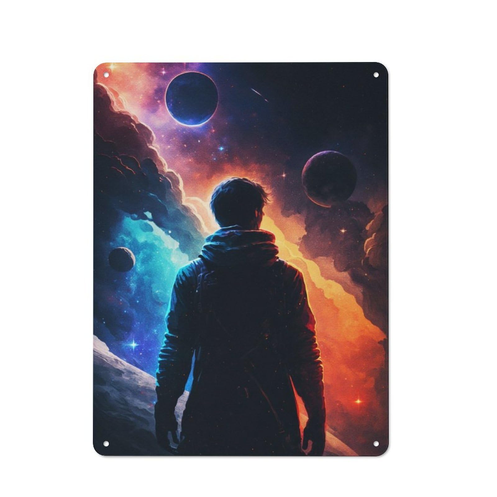 Junmoney Staring At The Planets Retro Tin Sign 40X30cm For Man Cave Or Games Room, A Decorative Christmas Gift For Leisure-Room Decor Enthusiasts