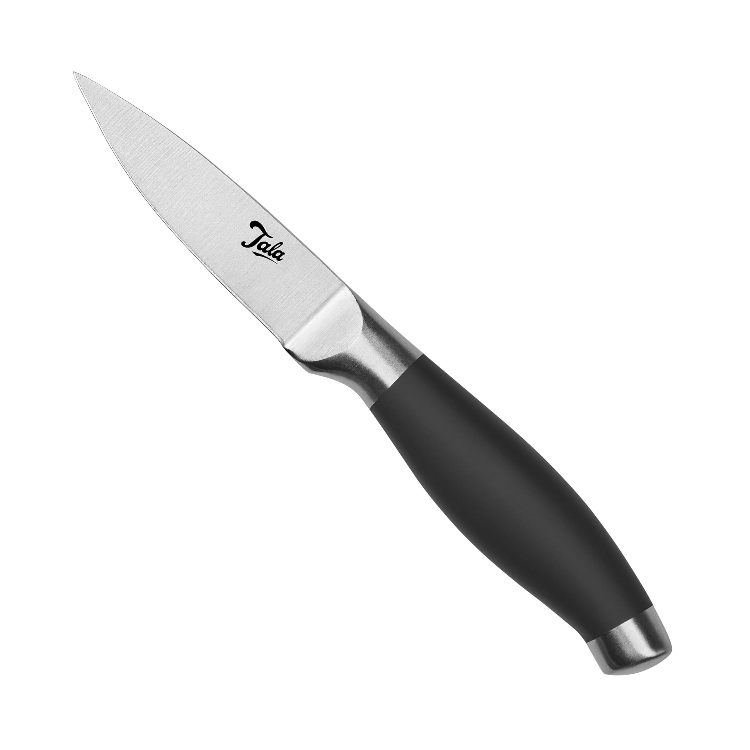 Tala Santoku Knife, Non-Slip Grip Handle with 16cm Manganese Steel Infused Tapered Blade, Perfect for Peeling and Pairing