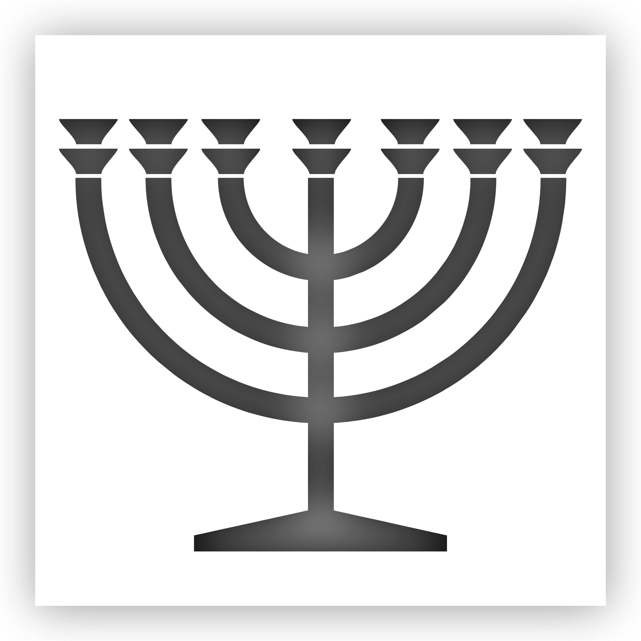 Menorah Judaism Stencil - Choose a Size - Laser-Cut Reusable Plastic