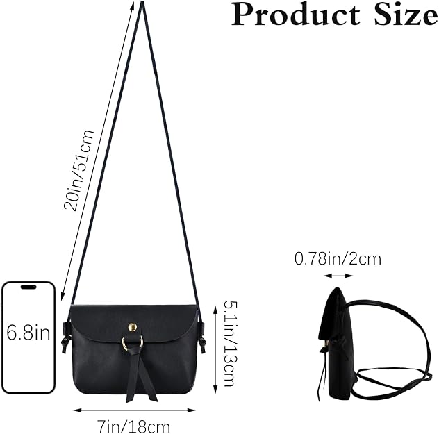 Energather Small Crossbody Bag For Women – PU Leather Phone Purse With Multiple Zipper Pockets
