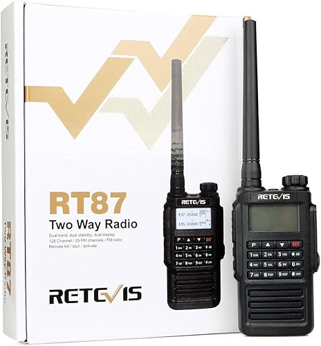 Miniatura 13 de Retevis Walkie Talkies RT87 IP67 impermeables, radio de 2 vías de alta potencia de largo alcance, radio bidireccional resistente, 128 CH, doble