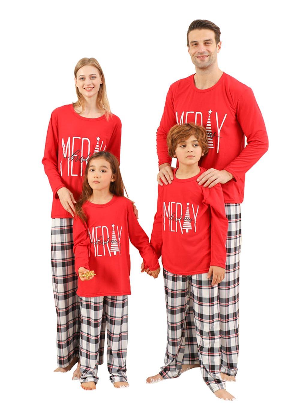 VNVNE Christmas Pajamas for Family Matching Sets Cute Christmas Printed Sleepwear Holiday Xmas PJs for/Women/Men/Couples